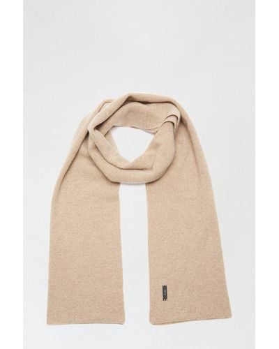 Burton 1904 Stone Wool Blend Scarf With Cashmere - Natural
