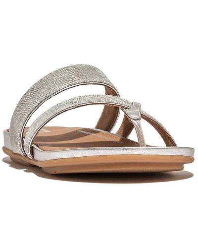 Fitflop Gracie Shimmerlux Strappy Toe Post Sandals - Metallic