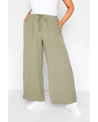 Yours Wide Leg Trousers - Green