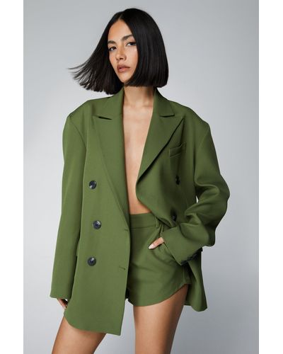 Nasty Gal Premium Tailored Shorts - Green