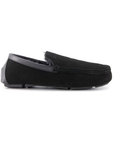 Dune 'forest' Suede Slippers - Black