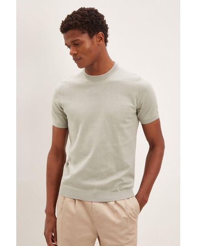Burton Cotton Rich Mint Knitted T-shirt - Multicolour