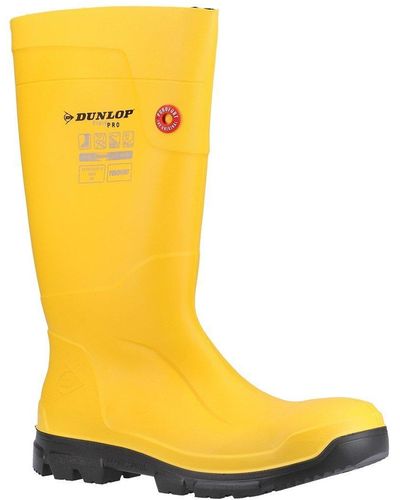 Dunlop 'purofort Fieldpro' Safety Wellington Boots - Yellow