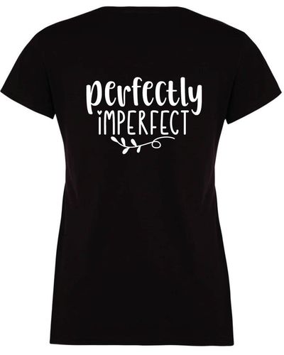 60 SECOND MAKEOVER Perfectly Imperfect Ladies Black Tshirt