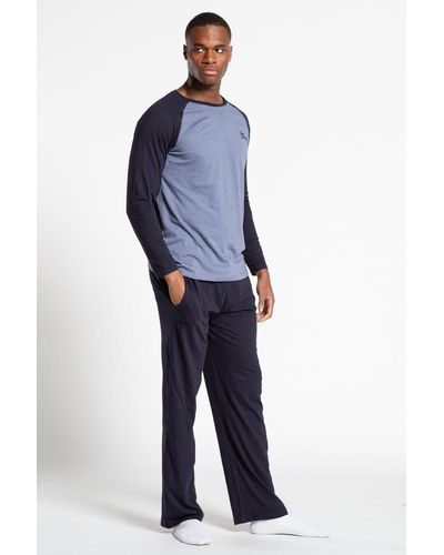 Tokyo Laundry Cotton 2-piece Long Sleeve Top And Bottoms Pyjama Set - Blue