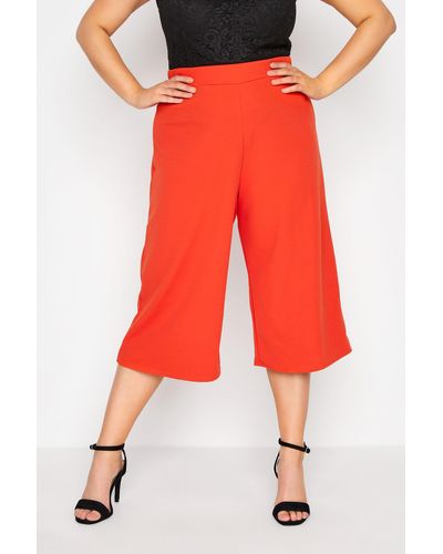 Yours Wide Leg Culottes - Red