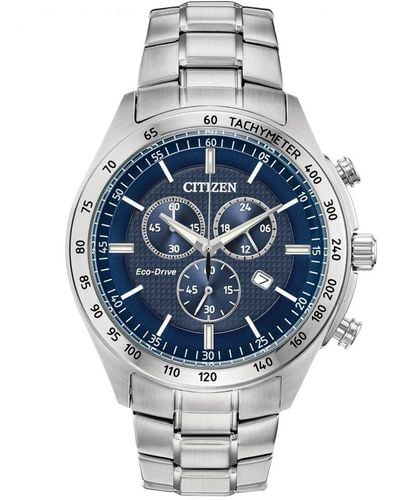 Citizen Stainless Steel Classic Eco-drive Watch - At2410-52l - Blue