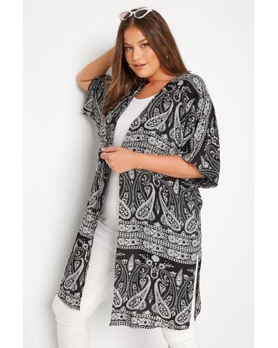 Yours Longline Kimono Cardigan - Grey