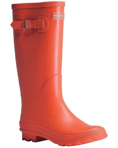 Regatta 'lady Fairweather Ii' Waterproof Vulcanised Rubber Wellington Boots - Red