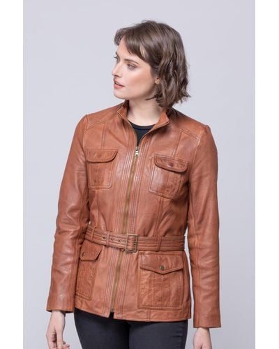 Lakeland Leather 'safari' Leather Jacket - Brown