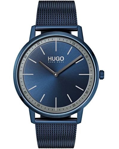 HUGO Exist Blue Ion-plated Steel Fashion Analogue Quartz Watch - 1520011