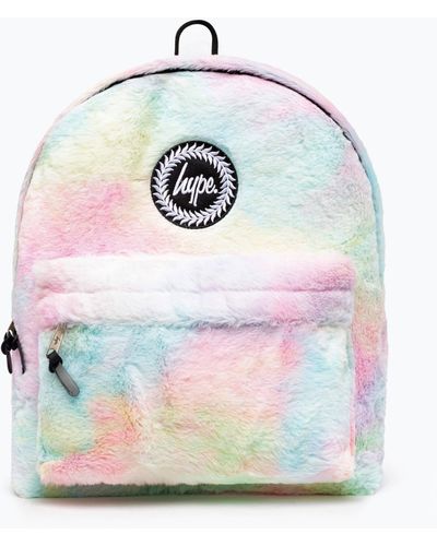 Hype Pastel Rainbow Fur Backpack - Grey