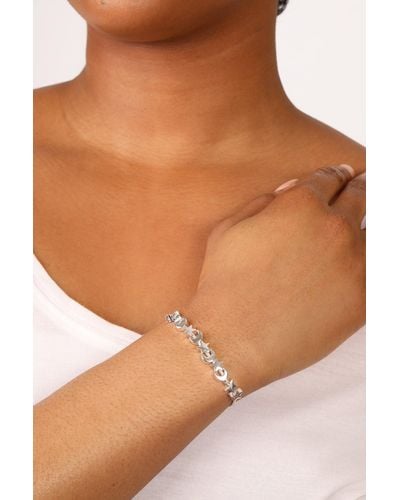 Caramel Jewellery London Silver 'luna' Star Friendship Bracelet - White