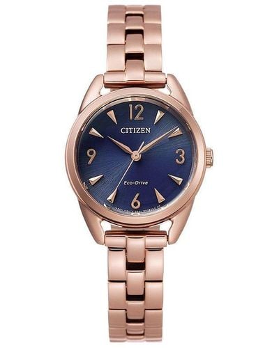 Citizen Silhouette Stainless Steel Classic Eco-drive Watch - Em0688-78l - Blue