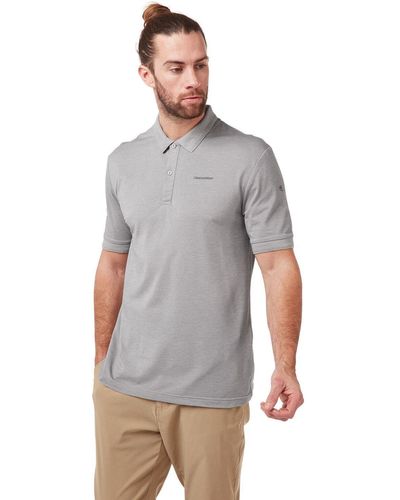 Craghoppers 'nosilife Mani' Lightweight Short Sleeved Polo Shirt - Grey