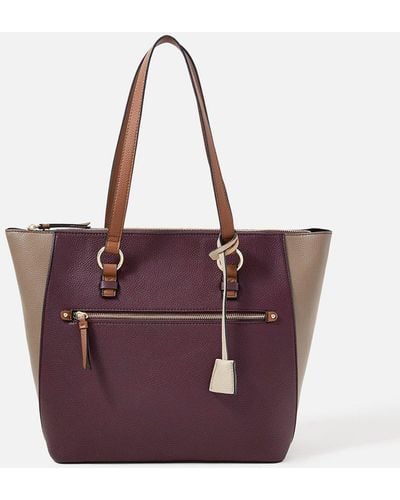Accessorize 'molly' Colourblock Tote Bag - Purple