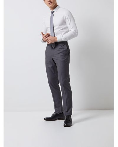 Burton Grey Essential Skinny Fit Suit Trousers - White