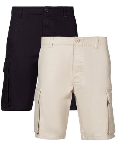 French Connection 2 Pack Cotton Cargo Shorts - White