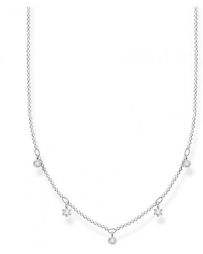 Thomas Sabo Silver Zirconia Drops 45cm Necklace - Ke2071-051-14-l45v - White