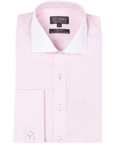 Jeff Banks Dobby Cotton Shirt - Pink