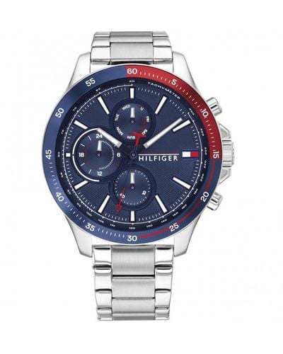 Tommy Hilfiger Bank Stainless Steel Classic Analogue Quartz Watch - 1791718 - Blue