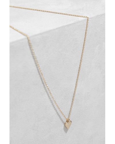 Boohoo Delicate Gold Heart Necklace - White