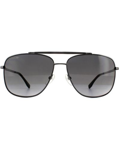 Lacoste Aviator Gunmetal Grey Gradient Sunglasses