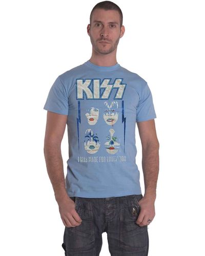 Kiss Made For Lovin T Shirt - Blue
