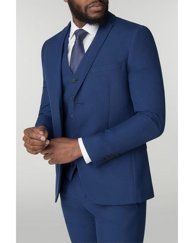 Jeff Banks Plain Super Slim Fit Suit Jacket - Blue