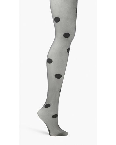 Boohoo Large Polka Dot Tights - Grey