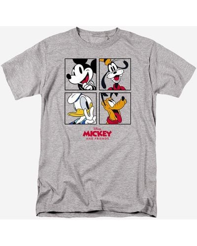 Disney Mickey Mouse And Friends Four Box T-shirt - Grey