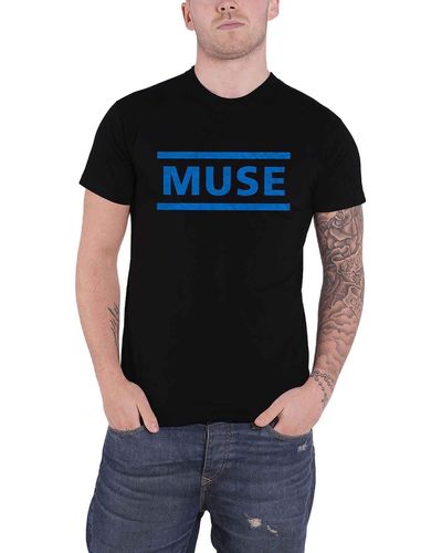 Muse Dark Blue Band Logo T Shirt - Black