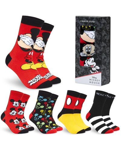 Disney Mickey Mouse5 Pack Socks - Red