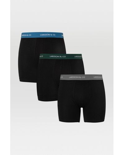Larsson & Co 3 Pack Boxers In Black
