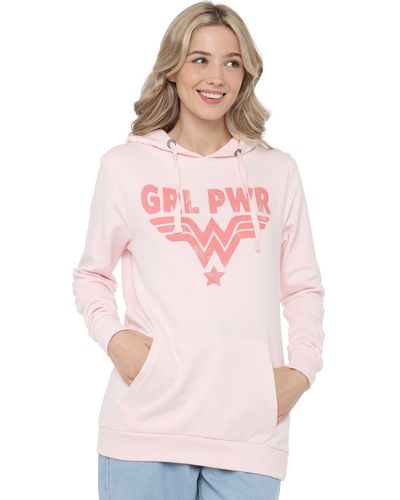 Dc Comics Girl Power Pullover Hoodie - Pink