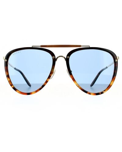 Gucci Aviator Havana Blue Sunglasses