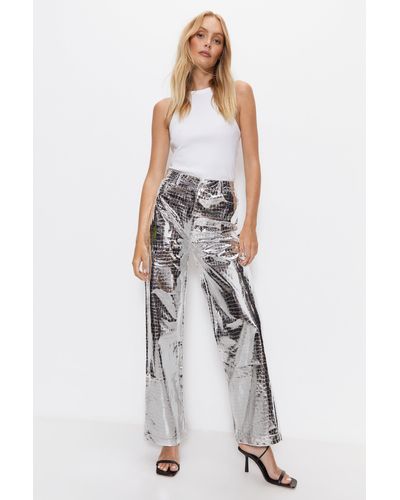 Warehouse faux store leather trousers