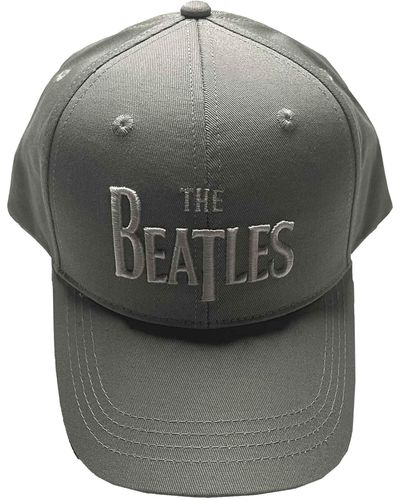 Beatles Classic Drop T Band Logo Strapback Baseball Cap - Grey