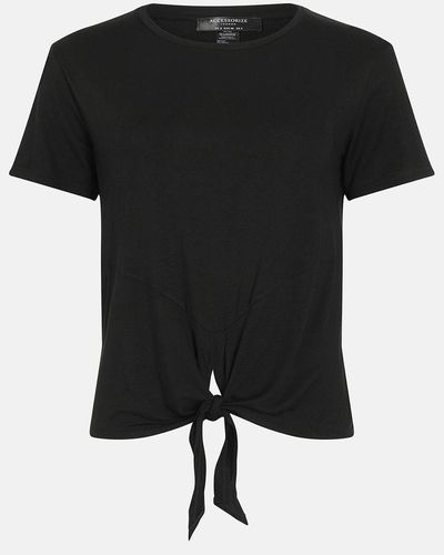 Accessorize Knot Front Gym Top - Black