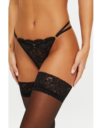 Ann Summers Rogue Heart Crotchless String - Black