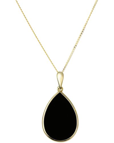 The Fine Collective 9ct Yellow Gold Onyx Necklace - Black