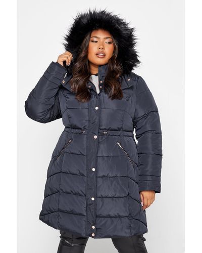 Yours Puffer Coat - Blue
