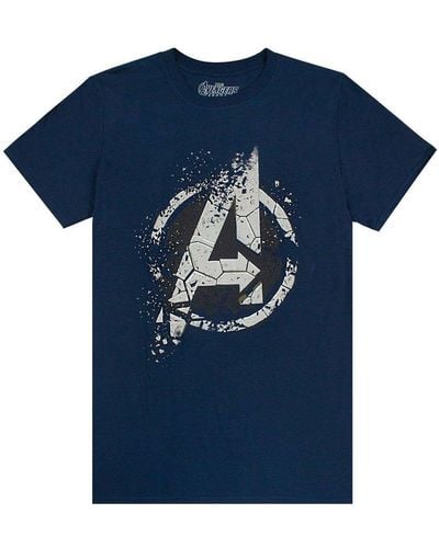 Avengers End Game Eroded A Logo T-shirt - Blue