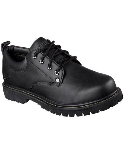 Skechers 'tom Cats' Leather Lace Shoes - Black