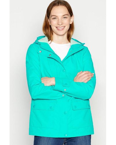 MAINE Hooded Fleece Lined Shower Jacket - Blue