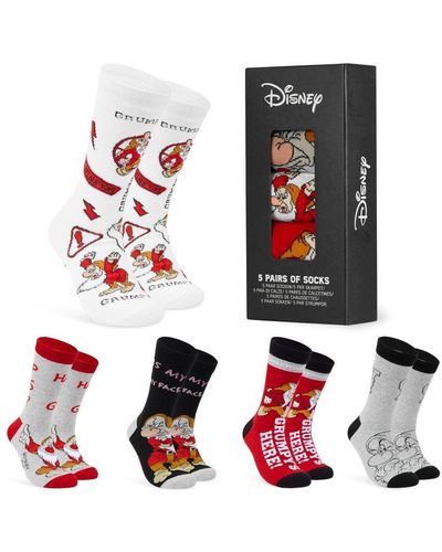 Disney Grumpy Socks 5 Pack - Black