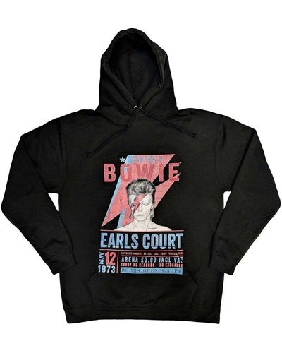 David Bowie Earls Court ́73 Pullover Hoodie - Black