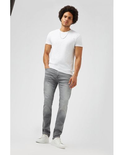 Burton Slim Light Grey Wash Jeans - White