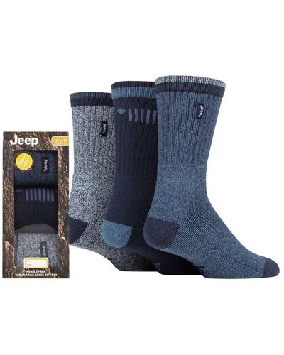 Jeep 3 Pair Terrain Leisure Socks Gift Box - Blue