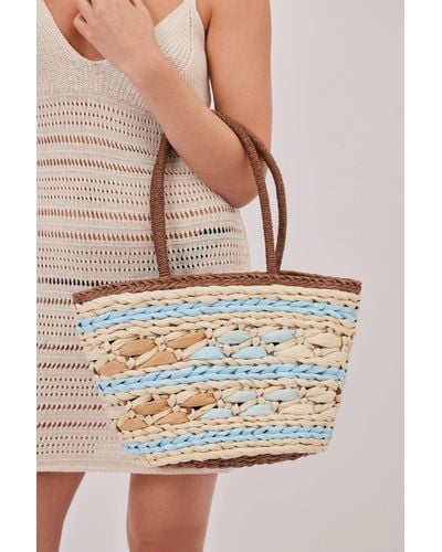 My Accessories London Chunky Weave Straw Bag - Multicolour